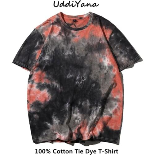 2021 Summer Mens Y2K T-Shirt Sweatshirt Skateboard Tees Womens Oversized Fashion Tie Dye Cotton T-Shirts Vintage Clothes Tops