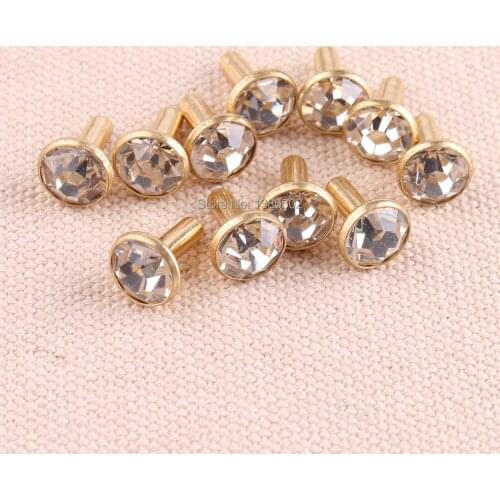 30PCS/LOT Gold Color Fashion Top Quality Crystal Rhinestone Garment belt bag shoes Rivets Rapid Stud for Decoration