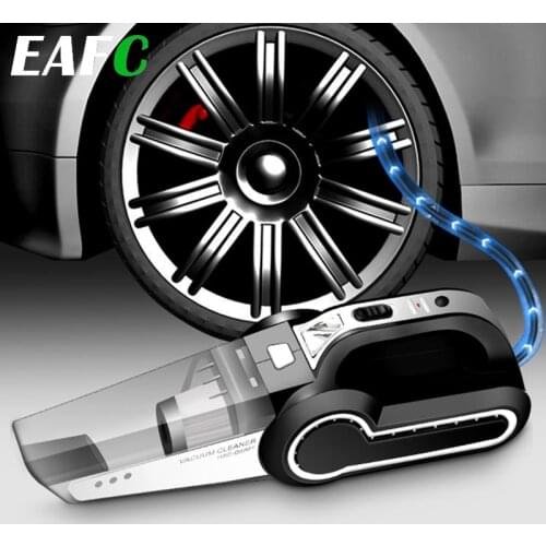 4-in-1 Car Vacuum Cleaner Handheld Tire Inflator Pump with LED Light Pressure Wet and Dry Use Portable For Car Home