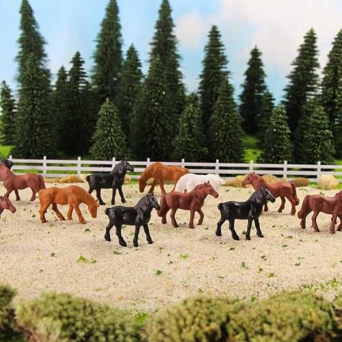 40pcs/80pcs Model Trains HO Scale 1:87 Model Horses Painted Farm Animals AN8701