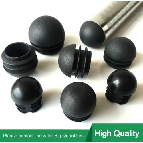 5/10/20/50Pcs Domed Round Plastic Black Blanking End Caps Tube Pipe Inserts Plug 19 22 25 32mm