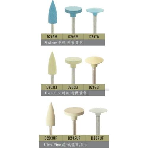 5pcs Dental Zirconia Polish Polishing Burs Medium Fine Grit Diamond Polisher Dental lab instrument for Zirconia All ceramics