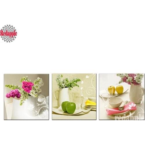 5d diy diamond painting crystal fruits flowers for kitchen decorition 3pcs diamond embroidery mosaic full square cross stitch