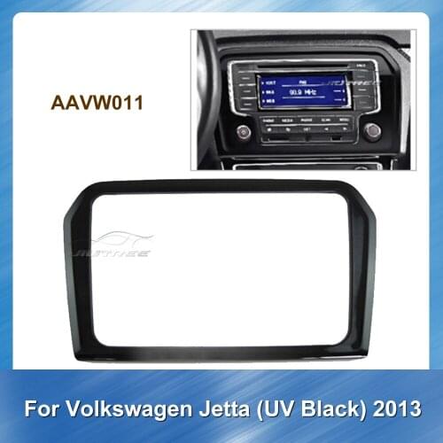 2 Din Car Radio Fascia For Volkswagen Jetta UV Black 2013 Car CD Fascia Panel DVD Dash Interior Trim Auto Multimedia fascia