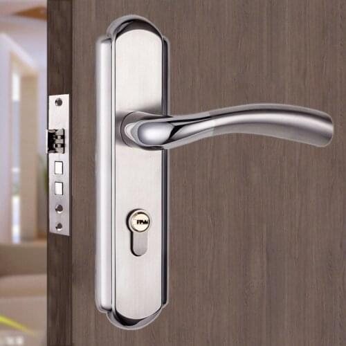 Mute Lock Have Indoor Stainless Steel Panel Hand Hold Hand Double Tongue Lock Suit Fine Polishing No Fade