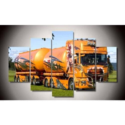 Unframed Printed 5 pieces Mack Truck Painting Home Room Decor Picture Canvas Paintings on Canvas Wall Art for Home Decorations