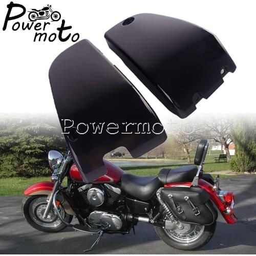 ABS Plastic Chrome/Black Motorcycle Battery Side Covers Protection For Kawasaki Vulcan VN1500 VN 1500 Classic Nomad Accessories
