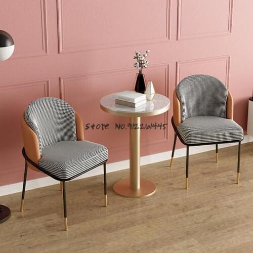 Denmark JIANFA Design Nordic Light Luxury Dining Chair Household Backrest Makeup Chair Houndstooth Stool Dining Table Desk Chair