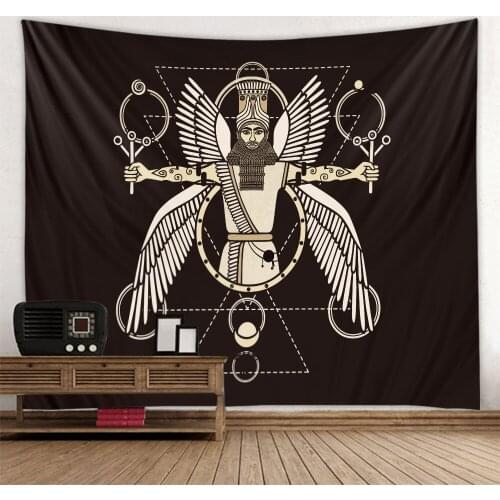 Black and white geometric Indian avatar polyester printed tapestry background decorative tapestry multiple sizes
