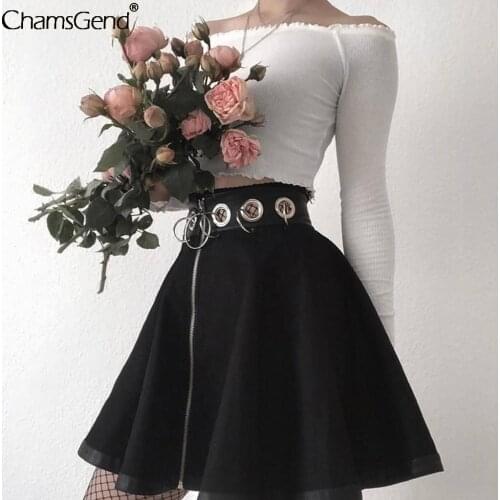 Elegante Steampunk Skirts Women New Design Party Gothic Punk Mini Skirt Black Sexy Zipper Hollow Out Short Skirt Saias Femininas