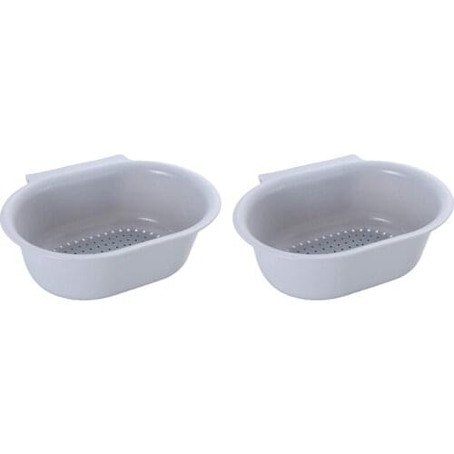 2 PCS Sink Basket for Washing Vegetable and Fruit, Kitchen Drain Shelf Storage Rack over the Sink,Bathroom Hanging Shelf