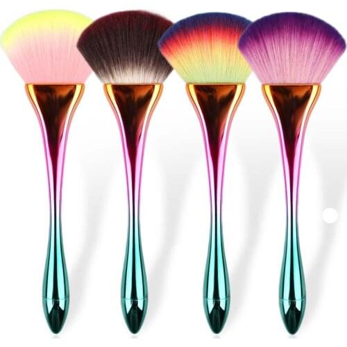 Soft synthetic hair plastic handle complette face brush fan brushes makeup tools in make up