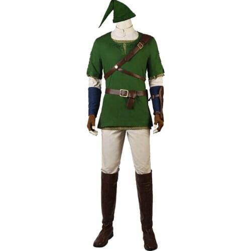 The Legend of Zelda Twilight Cosplay Link Costume Hot Game Adult Party Outfit Carnival Halloween Zelda Green Suit