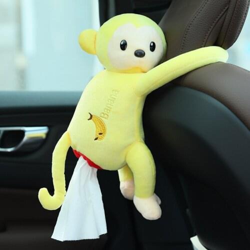 Creative Cartoon Monkey Home Office Car Hanging Paper Napkin Tissue Box Cover Holder Portable Paper Box special gift for kids