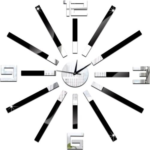 GZ035 Creative Acrylic Mirror Wall Clock Bedroom Background Wall Mirror Quartz Clock Diy Decorative Wall Clock