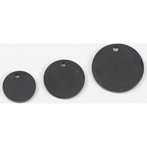 10pcs/Lot Stainless Steel Mirror Polish Black Color Round Charms Stamping Blank Pendants for DIY Jewelry Making 12/15/19mm