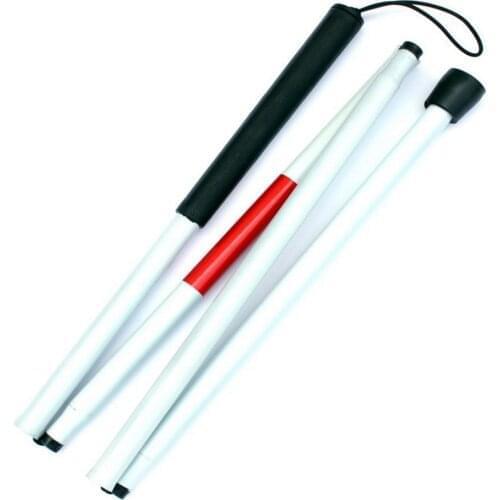 Hot White Head Angle 360 Rotating Wheel Blind Guide Cane Thickened Aluminum Alloy Folding Blind Guide Stick Guide Rod