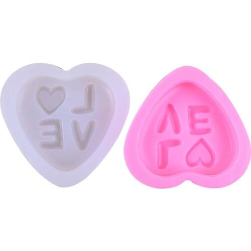 Love handmade soap silicone mold diy letters LOVE heart-shaped fondant cake decoration candle mold