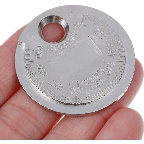 New 1pc Spark Plug Gap Gauge Measurement Tool Coin- Type 0.6-2.4mm Range Spark Plug Gage Caliber Measuring Tool