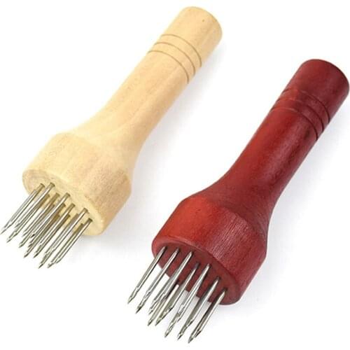 New Stainless Steel Meat Needles Wooden Handle Pounders Professional Meat Tenderizer Needle Beef Tender Steak Kitchen Tools