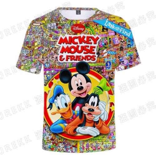 New Summer Cartoon Anime Mickey Mouse 3D T shirt New Boy Girl Kids Fashion Streetwear Fashion Men Women Children Cool Tops Tee