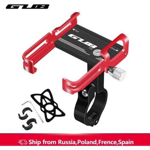 GUB New Aluminum Bike Phone Holder Bicycle Phone Mount Holder Stand Anti Slip Motorcycle Handlebar Clip for 3.5" to 7.5" Phone