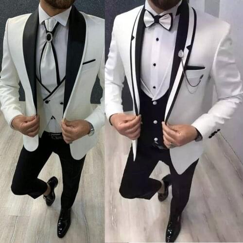 New Style Men Suit Wedding Tuxedos Double Breasted Best Man Groom Tailored Wedding Best Man Blazer 3pcs Trajes De Hombre