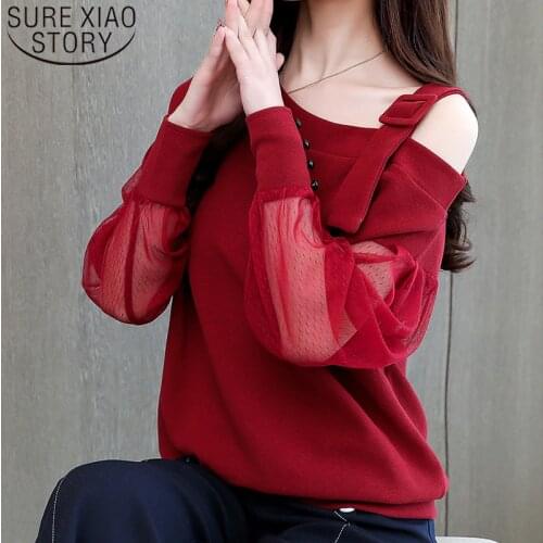 2020 Spring Long Sleeve Women Shirt Fashion Woman Blouses Sexy Off Shoulder Top Women Blouse Shirt Women Clothing Blusas 1224 60