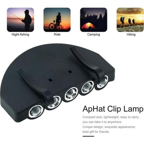 Practical Bright 5LED Cap Light Headlight HeadLamp Head On Night Fishing Lights for Outdoor Camping Hiking Hat With Clip