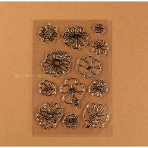 Eno Greeting clear stamps flower stamps for scrapbooking,planner journal stamp