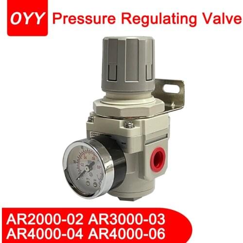 AR2000-02 AR3000-03 1/4'' Air Pressure Regulator Control Compressor Pump Gas Regulating Treatment Units with Gauge Adjustable