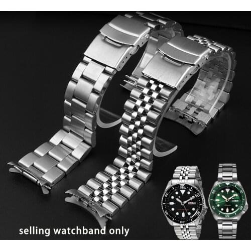 Fine steel watchband for S-eiko 5 water ghosts series SRPD63 stainless steel watch strap SKX007 diving watch chain mens watch
