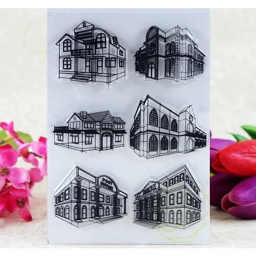 Silicone Clear Stamps for Scrapbooking Stencils Houses DIY Paper Album Cards Making Transparent Rubber Stamping Craft Supplies
