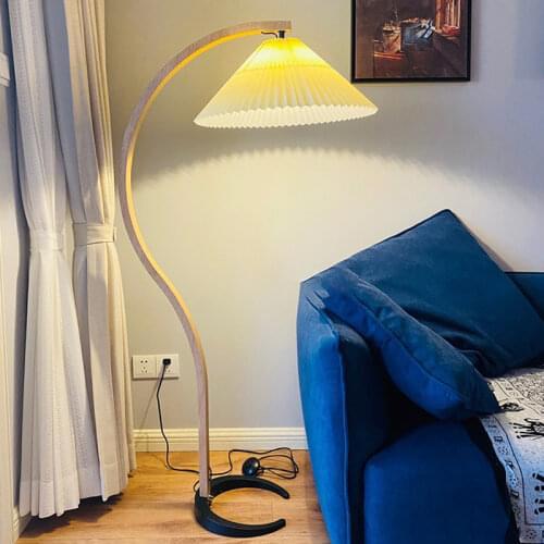 Modern Minimalist Fabric Shade Led Floor Lamp Living Room Study Home Decor Sofa Lamp Bedroom Bedside Lamp Indoor Lighting Light