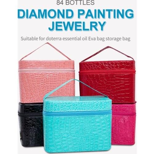 5 Colors 84 small Bottles Diamond Painting Jewelry High-grade PU fabric storage bag travel easy to carry nail polish storage