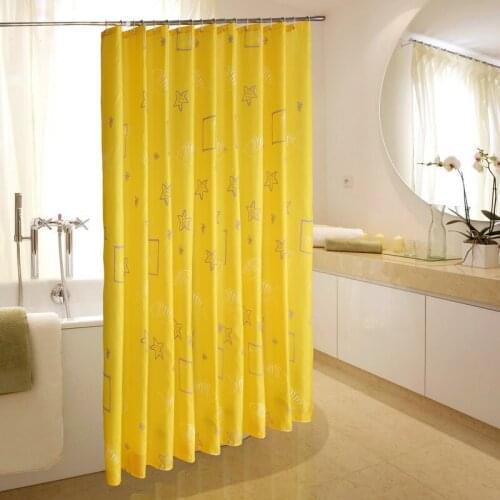 Yellow Starfish Bathroom Shower Curtains with Grommets Waterproof Thick Polyester Fabric 90g Shower Curtain for Kids Bathtub