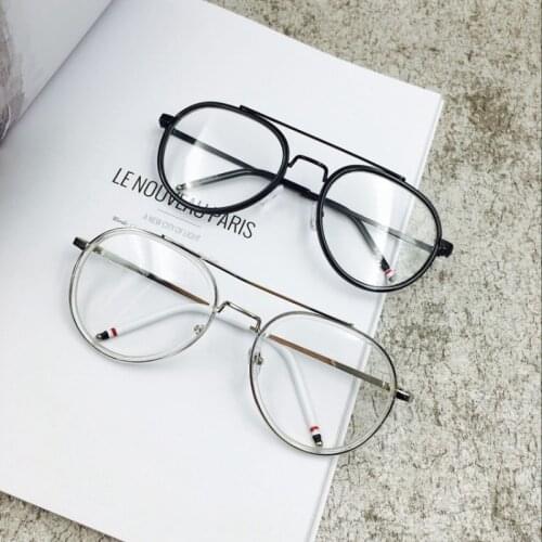 Feishini Pink korea Fake Glasses Computer Women Vintage Metal Pattern Leg Design Eyewear Men Eyeglasses Clear Lens Transparent