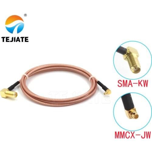 1PCS TEJIATE Adapter Cable MMCX To SMA Type MMCXJW Convert SMAKW 8-90CM 1M 1.5M 2M Length Connector RG316 Wire