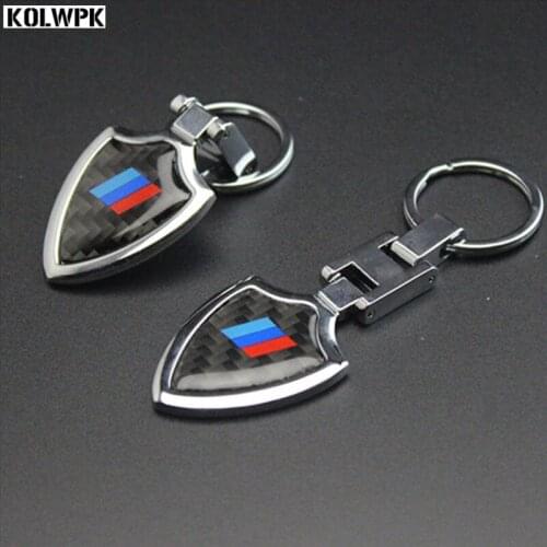 10pcs NEW carbon fibre Keychain Keyring for For BMW M Power 1 2 3 5 7 series X1 X3 X4 X5 X6 E90 F10 M1 M3 M5 F20 F30 Car Sticker