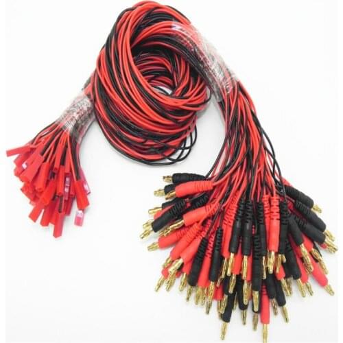 100 pcs/lot JST to 4.0mm Banana Connector Plug with 2AWG 60CM silicone cable for DIY RC Lipo Battery Part DZ0120