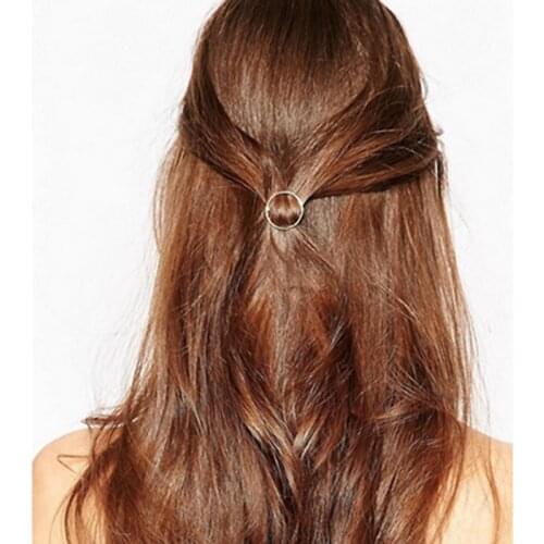 12pcs/lot Factory outlet selling jewelry The minimalist geometric alloy circular edge clip hairpin for girls