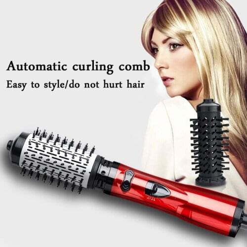 2-in-1 Electric Rotating Hair Curlyer Comb With 2 Head 50mm Combines Hair Dryer&Iron Brush 3 Level For Wet & Dry Hair Hair Brush