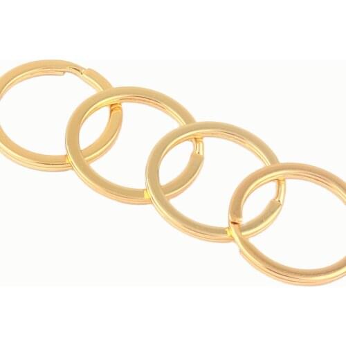25mm Gold Double Split Jump Round Clip Jewelry Making Metal Keychain Clasp Connector Purse Making Hardware Webbing Key Ring 6Pcs