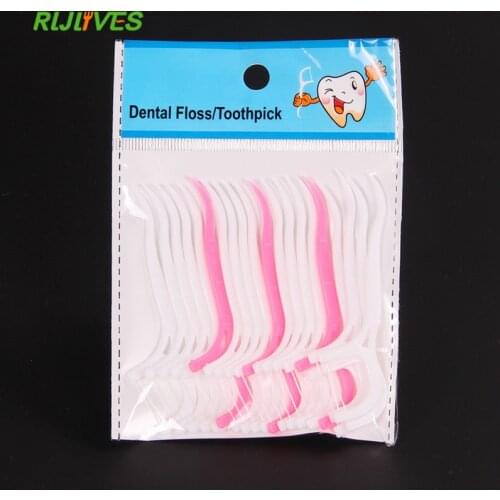 25pcs/pack Toothpick Dental Floss Oral Care Toothpicks Interdental Brush Disposable Teeth Cleaning Plastic Tooth Picks