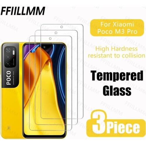 3Pcs/Lot Protective Glass For Xiaomi Poco M3 Pro 5G Tempered Glass For Mi Poco M3 M2 X3 Pro X2 Full Cover Screen Protectors Film