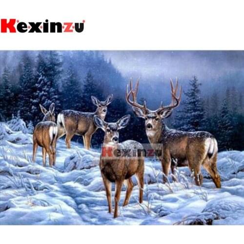 5D DIY Full Square/Round Drill Diamond Painting Kit "Sunset deer" Embroidery Mosaic Cross Stitch Stickers Decor Gift XF06406