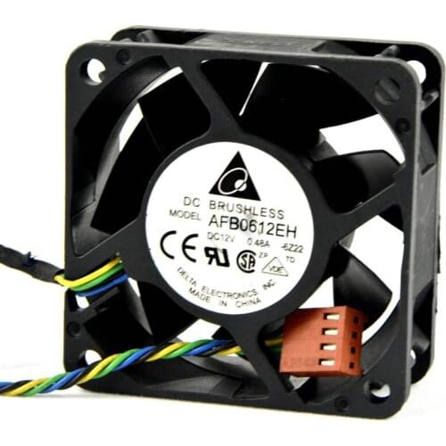 AFB0612EH 6025 2 ball bearing cooling fan with 60*60*25MM 12V 0.48A 4Wires For Servers CPU