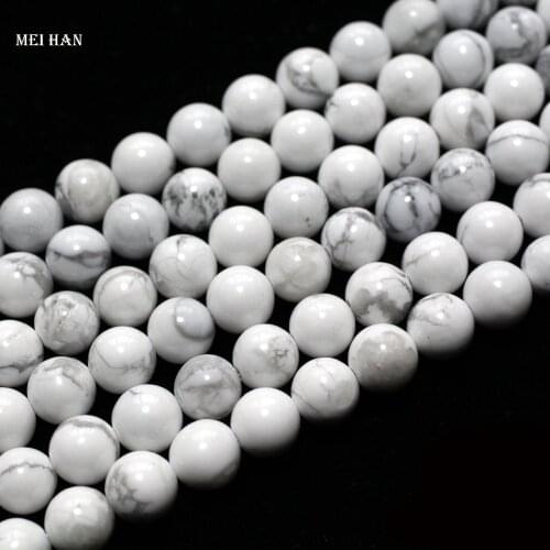 Meihan Free shipping 6mm 8mm 10mm Natural howlite smooth round beads stone for jewelry making design or gift