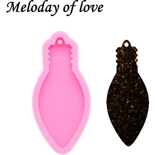 Shiny light shape molds for keychains DIY epoxy resin keychain molds silicone rubber DY0116