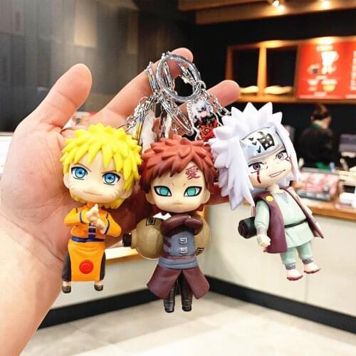 Cartoon Figure Naruto KeyChain HyuugaHinata Haruno Sakura Jiraiya Sasuke Naruto Pendant Adult Backpack Pendant Figures